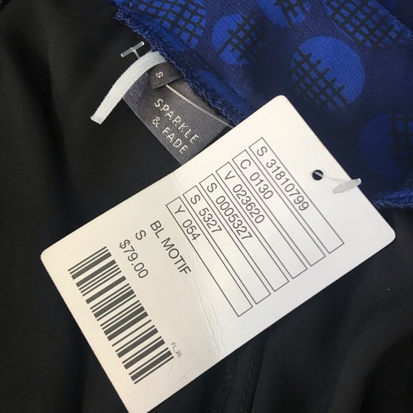 NWT Urban Outfitters baby doll dress blue black - Picture 3 of 3